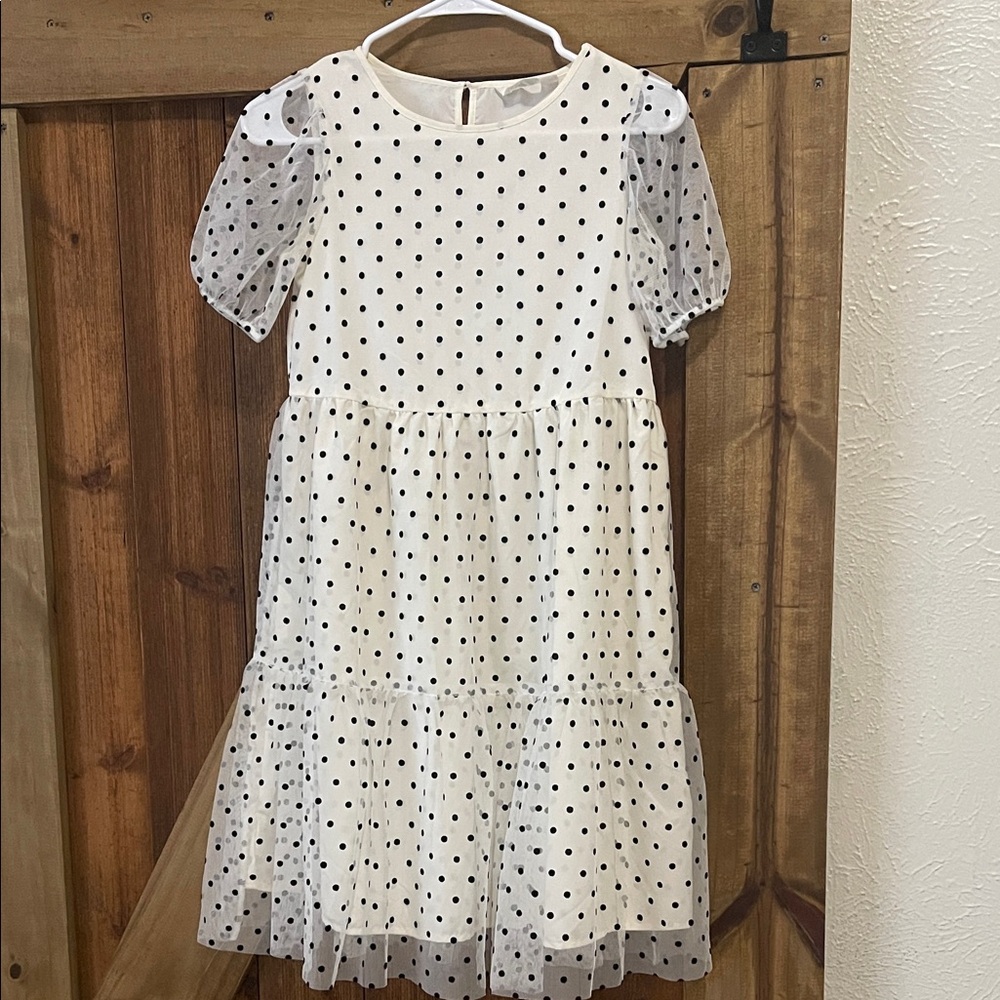 H&M Kids Dress - White with Black Polka Dots